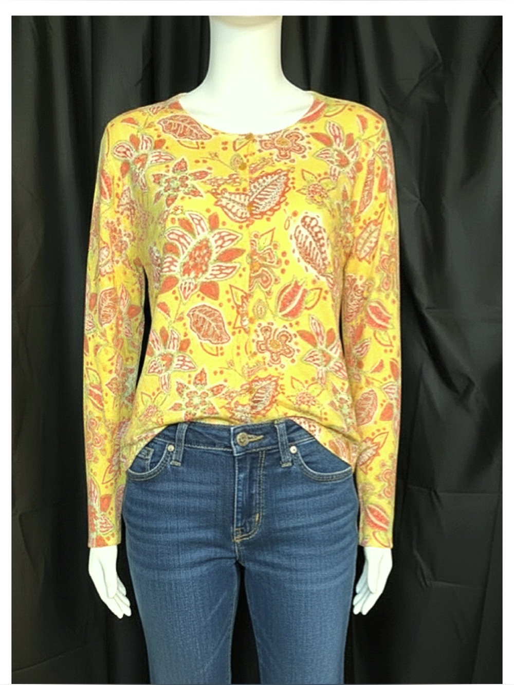 🌼 Lilly & Van Yellow & Pink Floral Cardigan 🌸 Size 1X